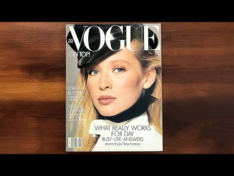 Vogue August 1987 Estelle Lefebure, Linda Evangelista | ASMR Magazine Flip Through