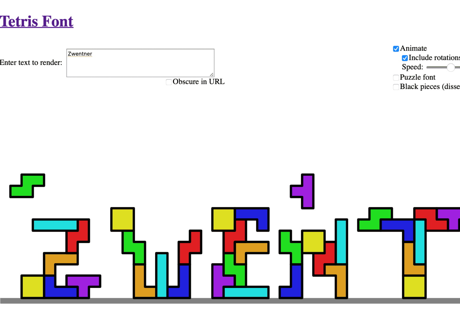 TETRIS FONT